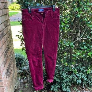 Old Navy Burgundy Velvet Rockstar Skinny Jeans 8